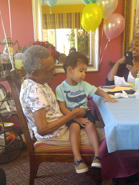 Elizabeth with grandkids