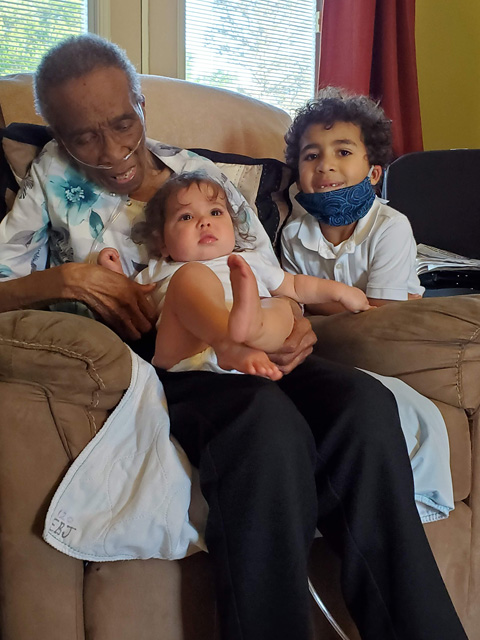 Elizabeth with grandkids