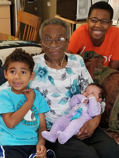 Elizabeth with grandkids